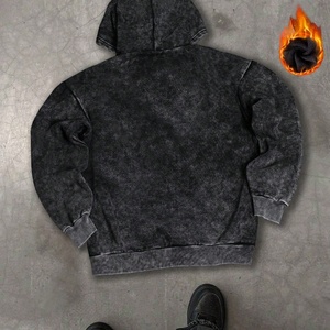 เสื้อฮู้ดดี้ทรงบ็อกซี่ลายวินเทจสไตล์คริสต์มาสฮาโลวีน ปี 2025 รุ่นใหม่ล่าสุด ล้างสีแบบแอซิดวอช พิมพ์ลายดิจิตอลตามสั่ง ไซส์ใหญ่พิเศษสำหรับผู้ชาย แบบมีซิป - Product Image 2