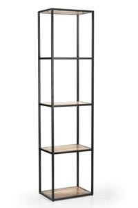 Estantería moderna de hierro/madera, estantería delgada abierta negra para PC/tubo metálico natural/colección de muebles de madera de mango Aara a precio mayorista - Product Image 4