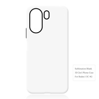 Coques de téléphone vierges 2-en-1 en TPU+PC pour sublimation 3D, pour la série Redmi 14C, impression de films DIY, étanches, antichoc et anti-rayures