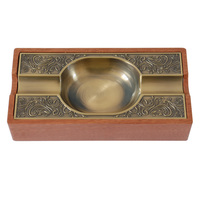 Cendrier de luxe en métal RTS, porte-cigares en bois, accessoire, coffret cadeau, cuivre rose doré pour fumeurs, emballé dans une boîte cadeau