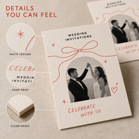 Suite de papeterie de mariage dessinée à la main, cartes personnalisées en papier photo pour les invitations Save the Date, RSVP et remerciements