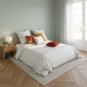 ชุดเครื่องนอนผ้าฝ้ายลายปักนุ่มฟู คอลเลคชั่น Fluffy Home Decor พร้อมปลอกหมอน 8 ใบ ขนาดคิงไซส์ ผ้านวมดีไซน์ทัฟท์ ใช้ได้ทุกฤดู ชุดผ้าห่มหรูหรา - Product Image 3