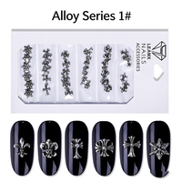 Breloques pour nail art Macaron Micro Bead, décorations mixtes en alliage, Chrome, Cœur, Océan, Croix, Vintage