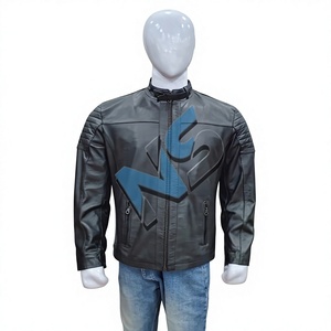 Veste de motard d'hiver en cuir véritable noir vieilli pour homme Nabtay Sports, avec épaulettes rembourrées, boucle frontale, logo et col montant NT-CD33 - Product Image 1