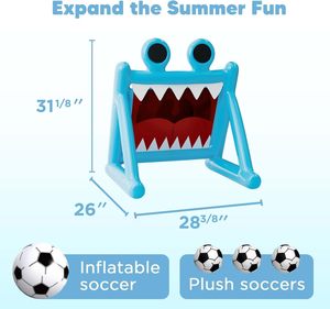 Ensemble de jeu de football aquatique gonflable sur le thème des requins avec des cibles à balles collantes - Product Image 6