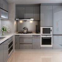 VC Home Armoire de cuisine suspendue Laque métallique Vente chaude Finition laquée Armoires de cuisine auto-assemblées