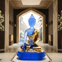 Peinture murale bouddhiste personnalisée en verre de cristal, écologique, de luxe, traditionnelle, Bouddha de la médecine, décoration intérieure religieuse bouddhiste