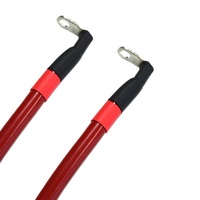 Câble de batterie OEM personnalisé en gros B+ 8 AWG, borne positive à œillet, coudé à 90 degrés, 1000V 105C VW-1, faisceau de câbles d'alimentation rouge
