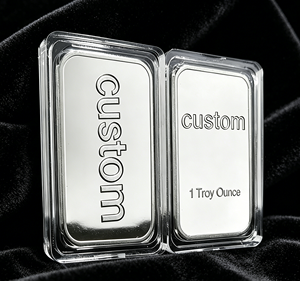 Set di Presentazione per Moneta Commemorativa Rettangolare da 1 Oncia, Splendida Barra Luminosa Placcata Argento con Finitura a Specchio - Product Image 2