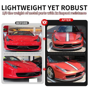 ชุดแต่งคาร์บอนไฟเบอร์คุณภาพเยี่ยม สไตล์ V Vors สำหรับรถยนต์ Ferrari 458 ชิ้นส่วนดิฟฟิวเซอร์หน้ารถ - Product Image 3