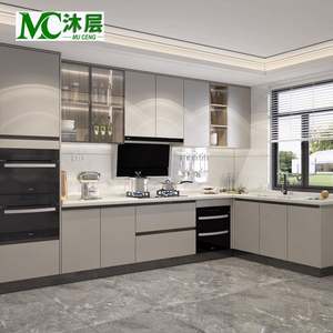 Luxury European Kitchen <b>Cabinets</b> Furniture Set with Glass <b>Display</b> Storage Walk-in Pantry Custom Island - Product Image 5