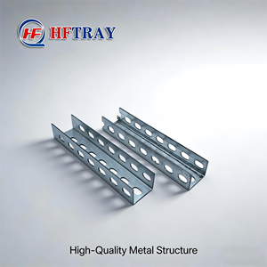 Bandeja portacables de acero HFTRAY de 50 mm con riel lateral sólido. Bandeja portacables perforada para instalación. - Product Image 1