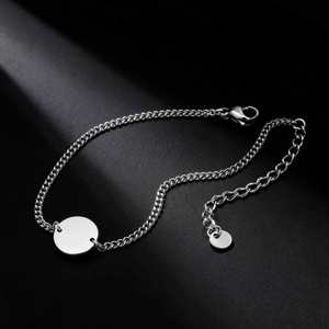 Hot-selling Stainless Steel Men's and Women's <b>Couple</b> <b>Bracelets</b> Round Pendant <b>Bracelets</b>, Customizable with Engraved Logos - Product Image 5
