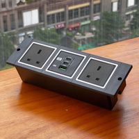 Prise de courant encastrée pour conférence de meubles d'hôtel avec 2 prises UK cachées dans une multiprise de bureau avec chargeur USB-C 65W