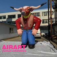 Poupée de cow-boy gonflable personnalisée en usine pour la décoration d'événement cosplay, poupée de dessin animé gonflable géante