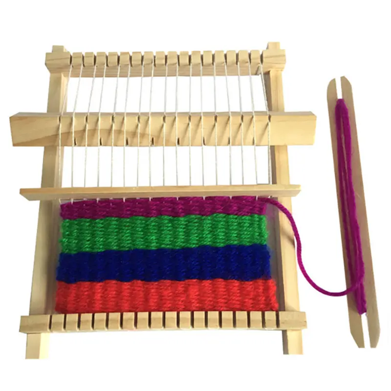 Kit de loom de madeira infantil, máquina de tecelagem mão de malha, conjunto diy para iniciantes e crianças