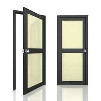 Portes à battants en aluminium à rupture de pont thermique, design moderne, personnalisées, double vitrage trempé dépoli pour l'extérieur des appartements