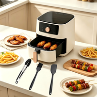 Lot de 9 accessoires pour friteuse à air chaud, doublures en silicone réutilisables de qualité alimentaire, style carré moderne, pour friteuse à double panier