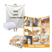 Couverture polaire douce et moelleuse personnalisée pour cadeaux d'entreprise, impression par sublimation, cadeau promotionnel, commande en gros