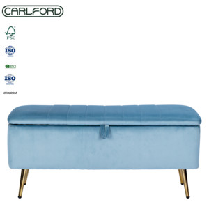 Pouf CARLFORD moderne et élégant, multifonctionnel, en tissu, avec rangement, pour chambre à coucher, vestibule, école et appartement, design d'accentuation - Product Image 1