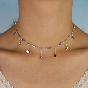 2023 regalo di natale Moon star charm <span class=keywords><strong>collana</strong></span> girocollo con nappe per gioielli da donna - Product Image 5