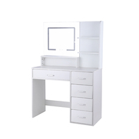 Fournisseur professionnel de miroir blanc avec éclairage, 3 modes d'éclairage, table de maquillage, coiffeuse pour chambre à coucher