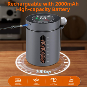 Smart Electric Vacuum Coffee Canister, Airtight Rechargeable Food Storage <b>Container</b> with LED Display & Pressure Sensor - Product Image 5