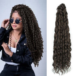 بسعر الجملة شعر كروشيه بألياف صناعية عالية الحرارة شعر اصطناعي مجعد للنساء السمراوات - Product Image 1