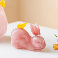 Vaso de Flores Único em Forma de Bolsa Rosa, Feito à Mão, Vaso de Vidro Artesanal, Ornamento Estético para Decoração de Casa