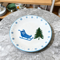 Assiette en céramique en porcelaine écologique personnalisée, design personnalisé, 6 à 12 pouces, vaisselle moderne, nouvel an, Noël, maison, hôtel, restaurant