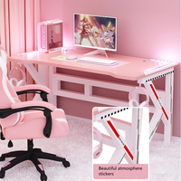 Bureau d'ordinateur rose à hauteur réglable Table de jeu LED Silla Gamer Rgb Rose cadeira de jogos bureau de jeu