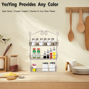 Étagère à épices vintage à <span class=keywords><strong>3</strong></span> <span class=keywords><strong>niveaux</strong></span> pour condiments, étagère à épices à <span class=keywords><strong>3</strong></span> <span class=keywords><strong>niveaux</strong></span> avec fil de roulement en acier noir pour la cuisine - Product Image 3