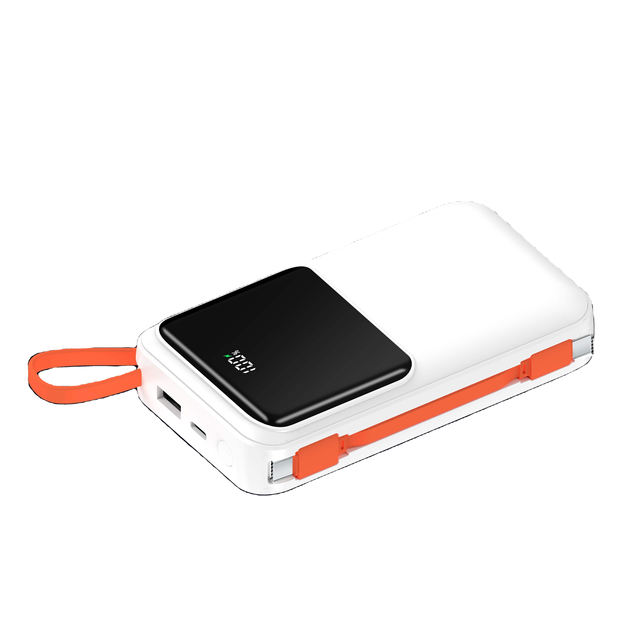 Hot Selling High Quality PD22.5W Fast Charging LCD Display Power Bank Portable 10000mAh/20000mAh Built-in Dual Cables Charger