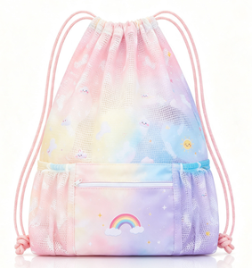 <b>Drawstring</b> Backpack for Kids Mesh Beach <b>Bag</b> for Swimming <b>Large</b> Size Gym <b>Drawstring</b> <b>Bags</b> Cinch Sack - Product Image 5