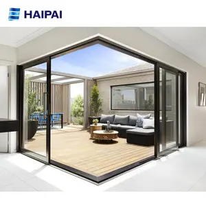 New Design Frameless installing modern glass veranda internal and external sliding glass patio sliding doors