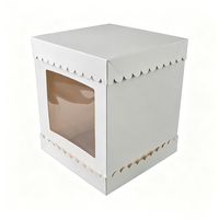 Boîte en carton carrée personnalisée avec logo pour biscuits, gâteaux et pâtisseries, emballage portable monocolore pour produits sucrés