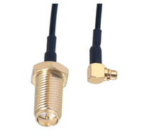 Câble flexible 6/10 cm en PTFE torsadé pour module de contrôle de vol, antenne traversante, connecteur mâle coudé MMCX à filetage extérieur et broche interne SMA