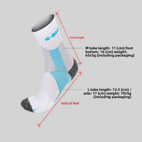 WRELS Chaussettes de sport avec protection de la cheville, chaussettes de compression antidérapantes, respirantes, antidérapantes, chaussettes de sport professionnelles pour la course à pied et le marathon