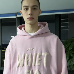 Sweat à capuche unisexe surdimensionné en coton, style <span class=keywords><strong>anime</strong></span>, grande taille, avec logo imprimé 3D en mousse personnalisé, pour homme, idéal pour l'hiver - Product Image 1