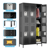 Armoire de rangement en acier la plus vendue pour salle de sport commerciale, école, bureau – Grand organisateur métallique avec portes et étagères verrouillables
