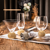 Nouveau Design vente en gros de haute qualité diamant Style nordique Transparent or cristal verre à boire poignée diamant verre à vin tasse
