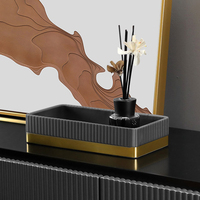 Boîte de rangement en cuir pour clés de bureau, Style luxueux, Style Rectangle, organisateur d'aromathérapie cosmétique, plateau de rangement