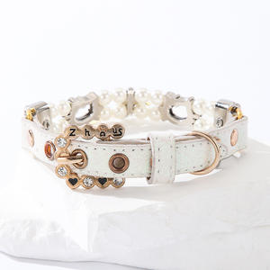 Wasser bohrer Premium Luxus Rindsleder Hunde halsband Haustier Cuban Pitbull Hunde halsband Mehrfarbig Optional Sun Flower Pet Collar - Product Image 6