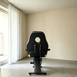 Sillón de <span class=keywords><strong>Masaje</strong></span> de Belleza Plegable de Lujo en Blanco y Negro con Patas Ajustables, Silla de Barbería para Tatuajes, Terapia Facial y Pestañas, Económico - Product Image 3
