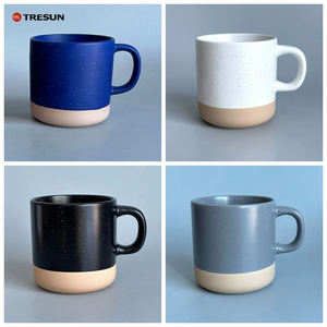 Tasse à café ou à thé en céramique givrée à blocs de couleur en porcelaine blanche mouchetée, mugs personnalisés pour cadeaux - Product Image 5