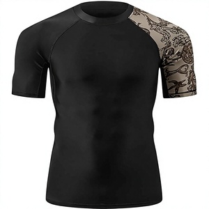 Rashguard personnalisé pour hommes adultes, manches longues, anti-odeur, extensible dans 4 directions, respirant, avec panneaux latéraux en mesh pour l'entraînement de BJJ - Product Image 1