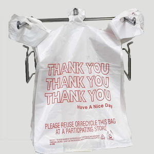 Venta al por mayor de fábrica Camiseta Compras Bolsas de plástico Gracias Impreso Bolsa para llevar personalizada - Product Image 4