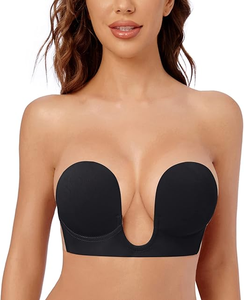 Một Mảnh Strapless Nâng Push-up Miếng Bọt Biển Áo Ngực Đơn Giản Màu Rắn Thoáng Khí Không Dệt Dệt Có Thể Tháo Rời Trở Lại Dây Đeo Cho Mùa Hè - Product Image 1