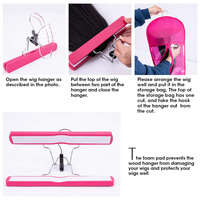 Sac de rangement pour extensions de cheveux avec cintre, support de rangement portable pour perruques, étui de transport pour postiches, pour ranger les cheveux humains