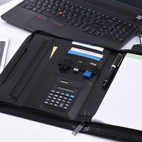 Porte-documents AMPLEER en cuir avec fermeture éclair, organiseur professionnel pour conférences, vente en gros